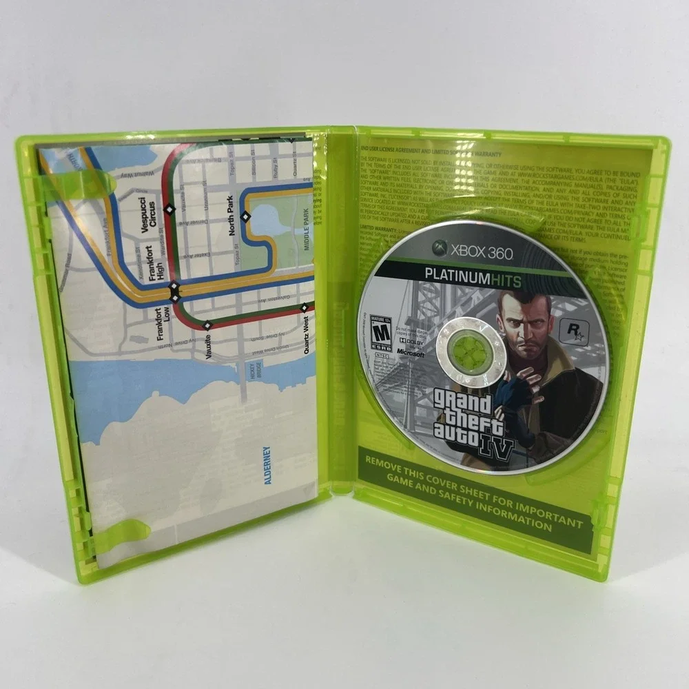 Grand Theft Auto IV (Xbox 360, 2008) - CIB Manual & Map